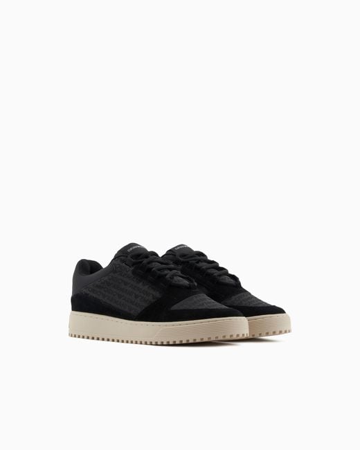 Emporio Armani Black Sneakers With Logo for men