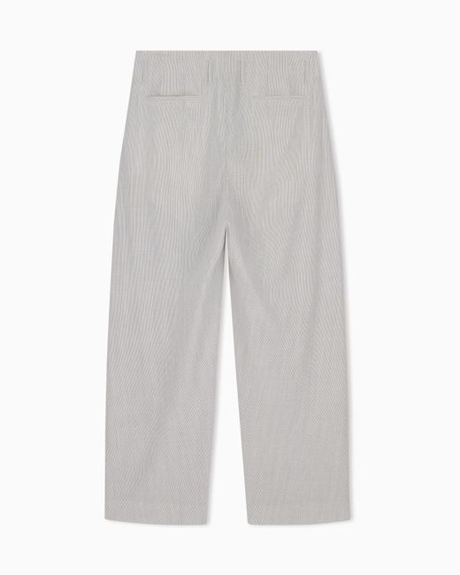 Emporio Armani White Striped Trousers for men