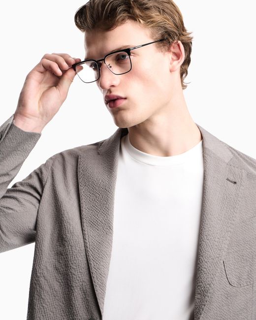 Emporio Armani Gray Single-Breasted Jacket for men
