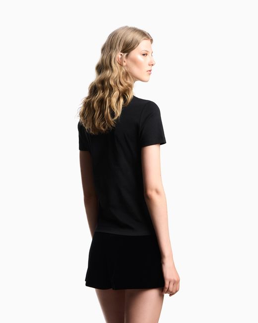 Emporio Armani Black Liquid Velvet Shorts With Pleats