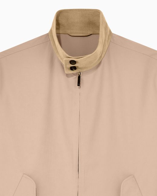 Emporio Armani Natural Blouson Jacket With High Collar And Angled Flap Pockets for men