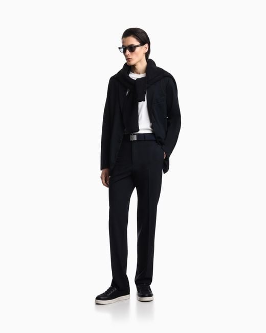 Emporio Armani Blue Stretch-Nylon Blazer for men