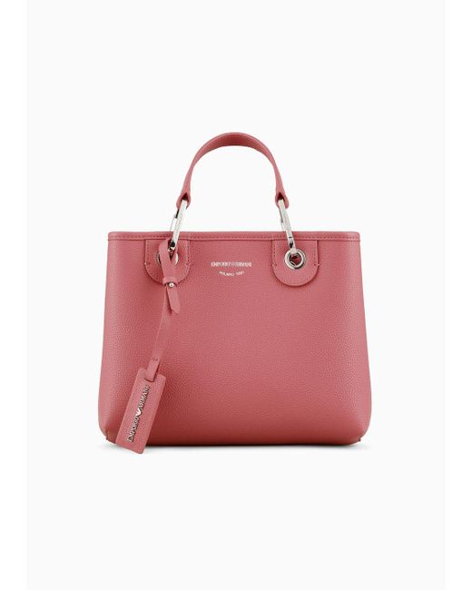 Emporio Armani Pink Small Myea Shopper Bag With Deer Print