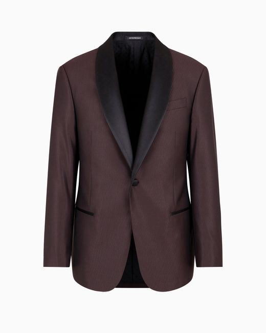 Emporio Armani Brown Virgin Wool Formal Jacket for men