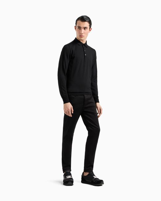 Pantalones J06 Slim Fit De Cómoda Gabardina Elástica Emporio Armani de hombre de color Black