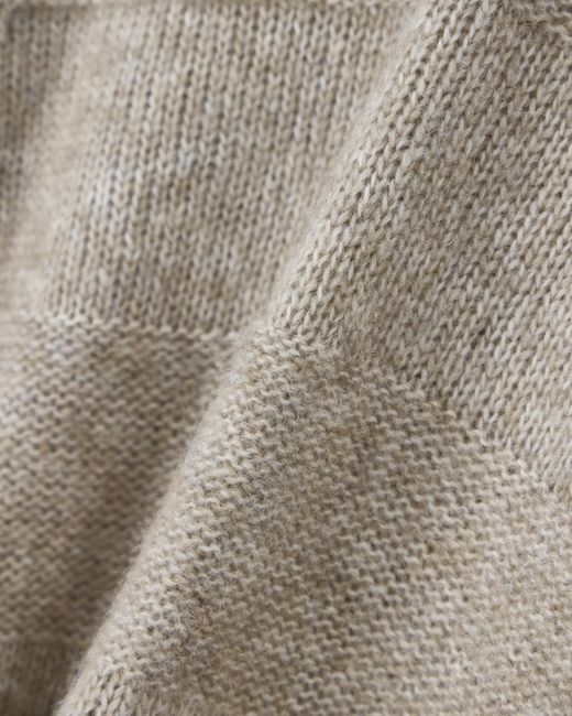Emporio Armani White High-Neck Plain And Reverse Knit Sweater