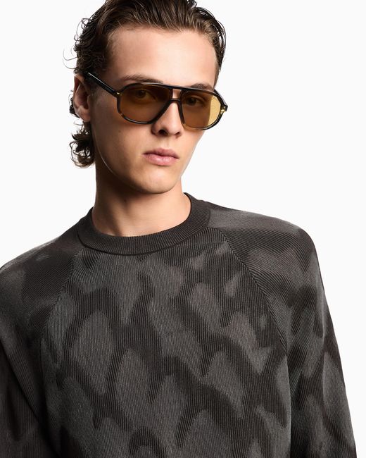 Emporio Armani Metallic Aviator Sunglasses for men