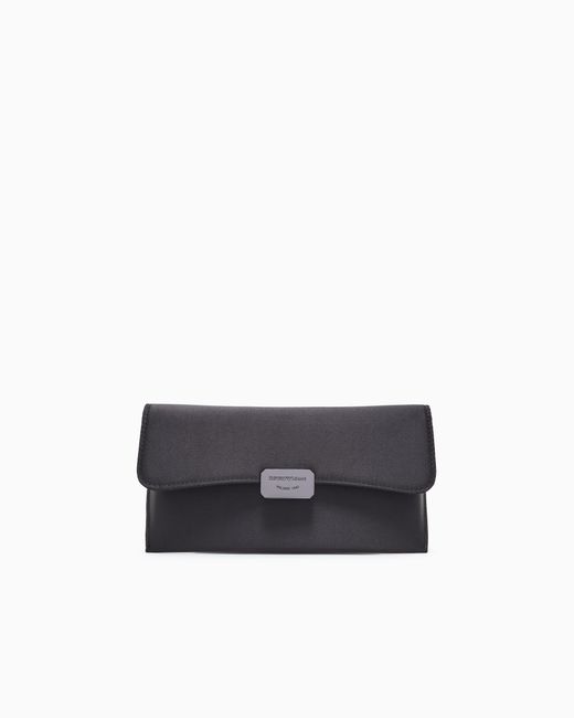 Emporio Armani Black Satin Clutch Bag