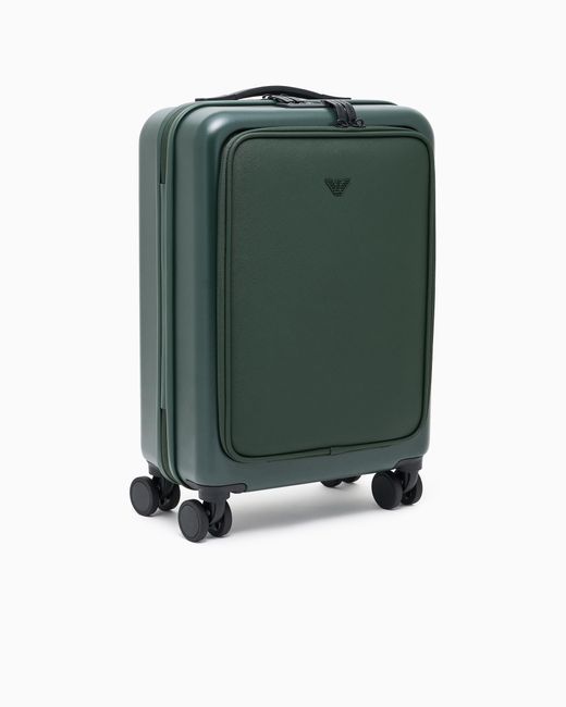 Maleta De Cabina En Abs Con Detalle De Piel Saffiano Y Placa De Águila Emporio Armani de hombre de color Green