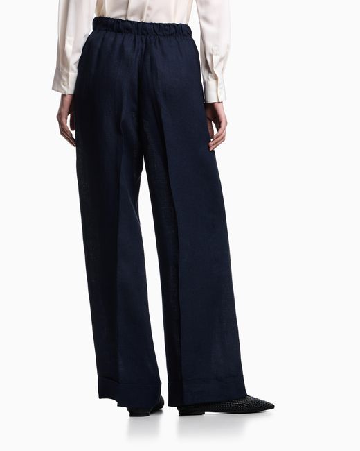 Pantalons Palazzo Emporio Armani en coloris Gray