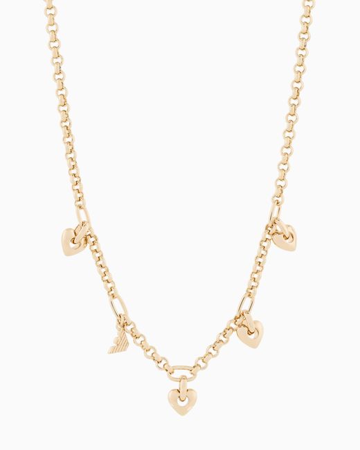 Emporio Armani Metallic Tone Brass Pendant Necklace