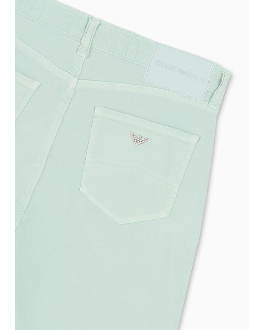 Jeans J18 Vita Alta E Gamba Skinny In Tessuto Stretch Tinto Capo di Emporio Armani in Green