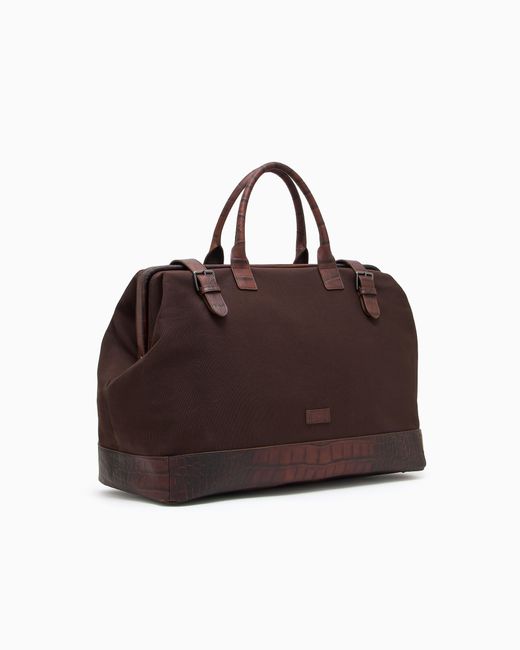 Bolsa Con Detalles De Piel Con Estampado De Cocodrilo Emporio Armani de hombre de color Brown