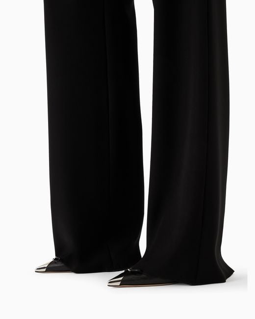 Emporio Armani Black Flowy Trousers Essential