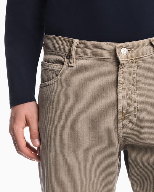 Emporio Armani Natural Regular Fit Five-Pocket Trousers for men