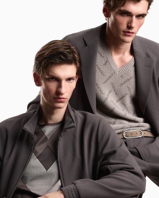 Emporio Armani Brown Full-Zip Blouson for men