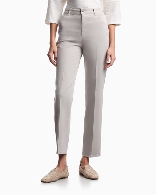 Emporio Armani White J3H Regular-Fit Trousers