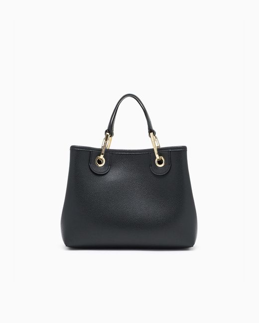 Emporio Armani Black Myea Shopper Bag With Deer Print