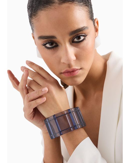 Bracelet Élastique À Facettes Emporio Armani en coloris Gray