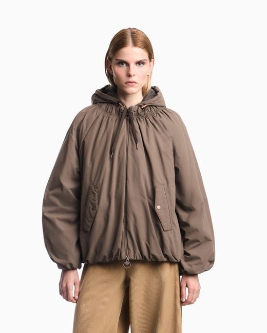 Emporio Armani Brown 3-In-1 Nylon Jacket Boteh Capsule