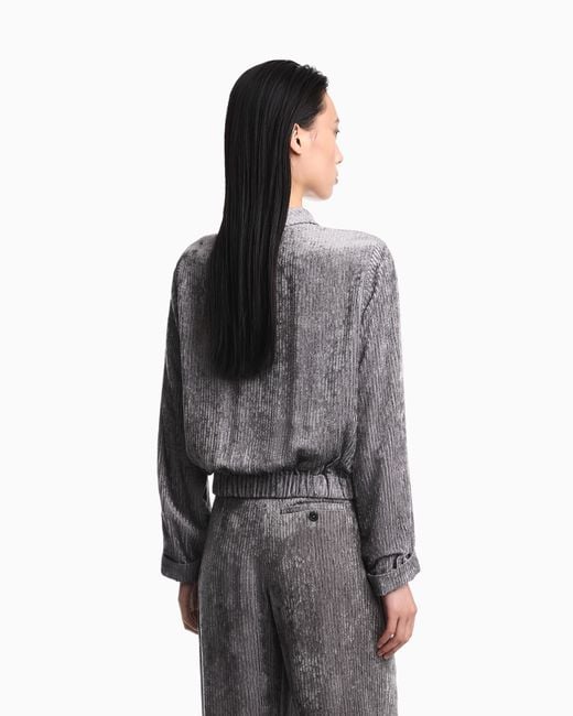 Emporio Armani Gray Fluid Corduroy Jacket Signature Capsule