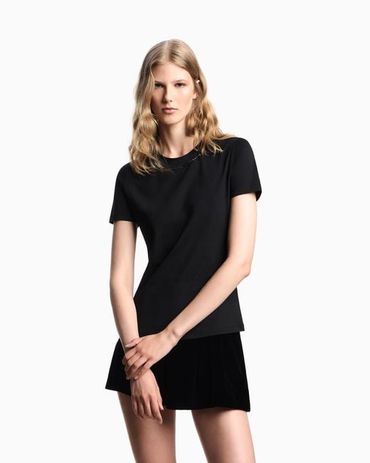 Emporio Armani Black Liquid Velvet Shorts With Pleats