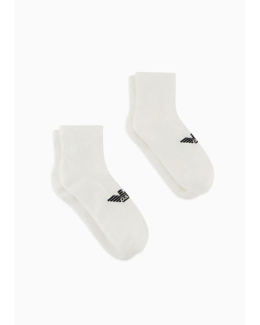 Emporio Armani , 2-pack Ankle Socks, White, One Size for men