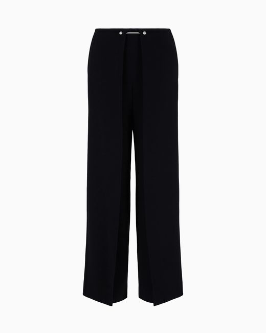 Emporio Armani Black Trousers With Piercing Closure