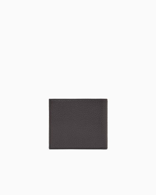 Emporio Armani White Tumbled Leather Wallet for men