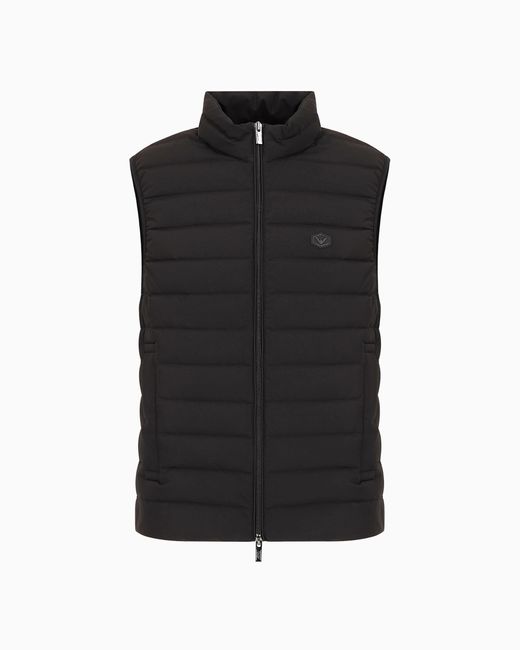 Doudoune Sans Manches Entièrement Zippée En Nylon Matelassé Avec Écusson Logo Aigle Emporio Armani pour homme en coloris Black