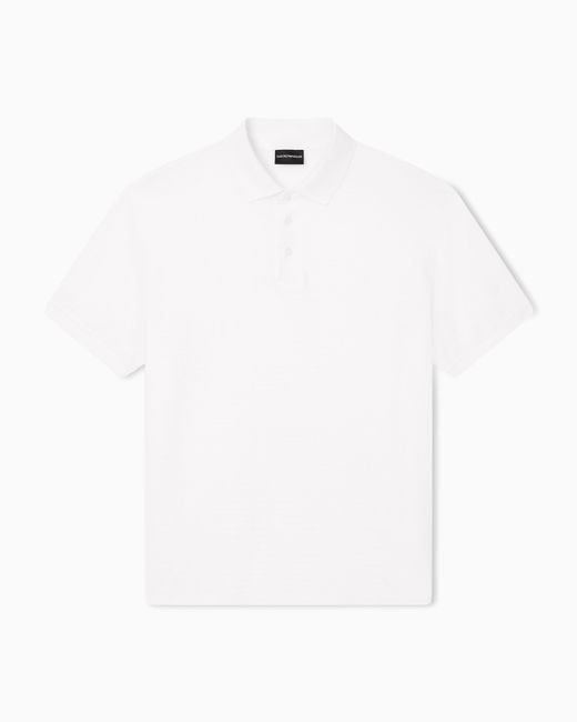 Emporio Armani White Jersey Polo for men