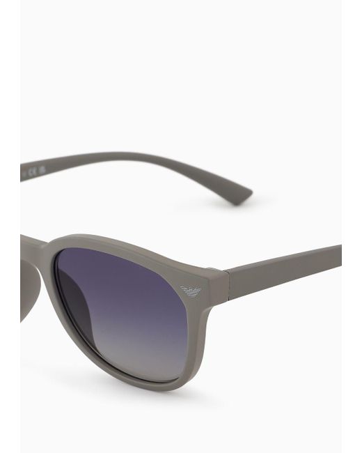 Emporio Armani Blue Panto Sunglasses for men