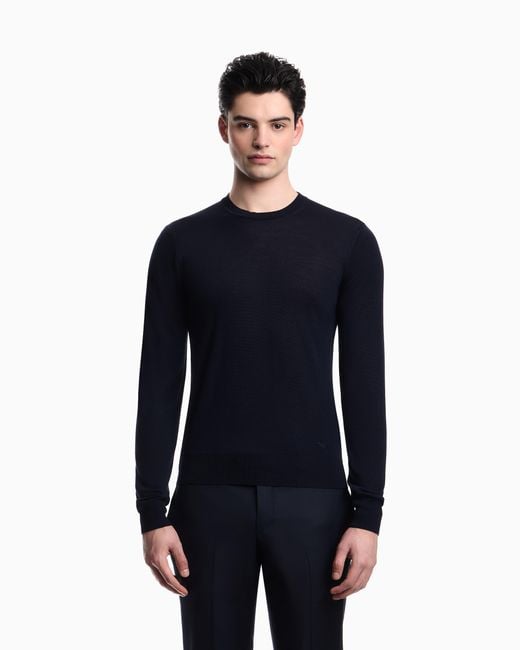 Emporio Armani Blue Pullover Essential for men
