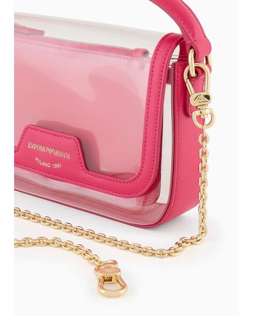 Emporio Armani Pink Pvc Mini Bag With Chain Shoulder Strap