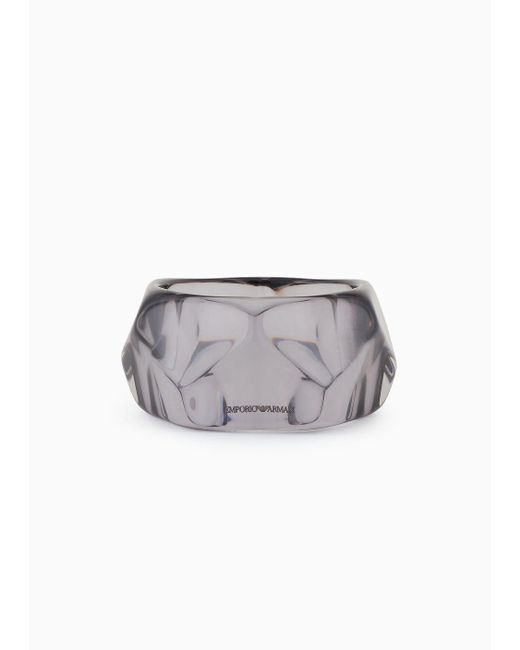 Bracelet Rigide À Facettes Emporio Armani en coloris Gray