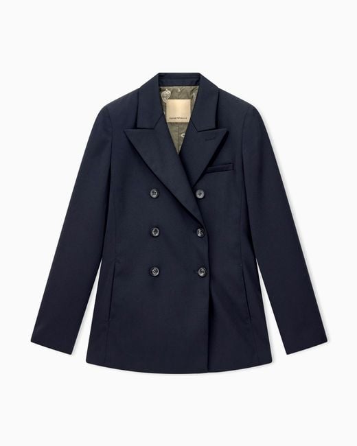 Emporio Armani Blue Double-Breasted Blazer