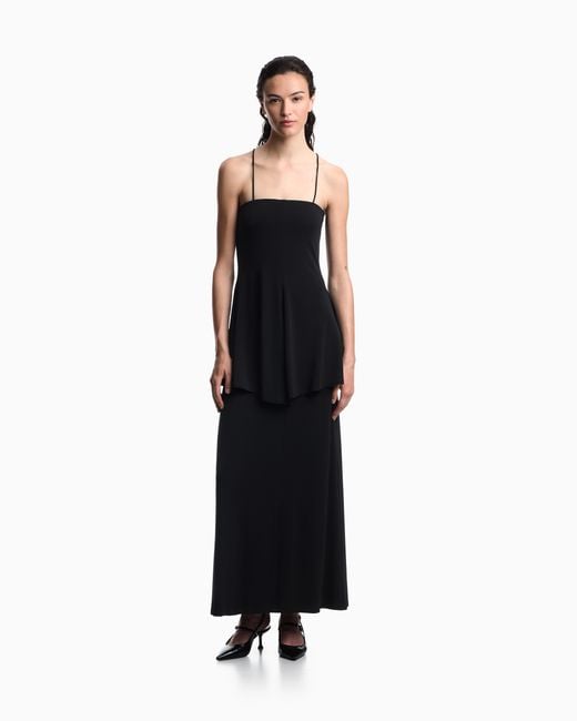 Emporio Armani Black Two-Piece Effect Crêpe Dress