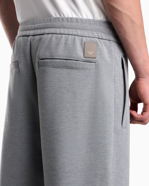 Emporio Armani Gray Jersey Piqué Travel Essential Pants for men