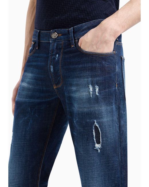 Emporio Armani Blue J06 Made In Italy Slim-fit Denim Jeans for men