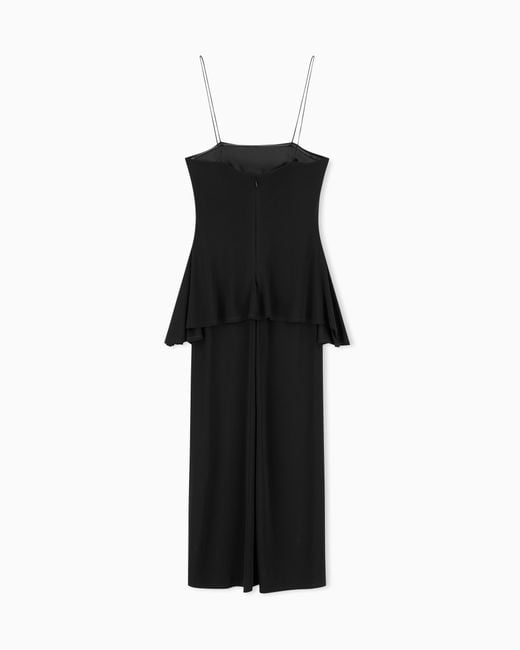 Emporio Armani Black Two-Piece Effect Crêpe Dress