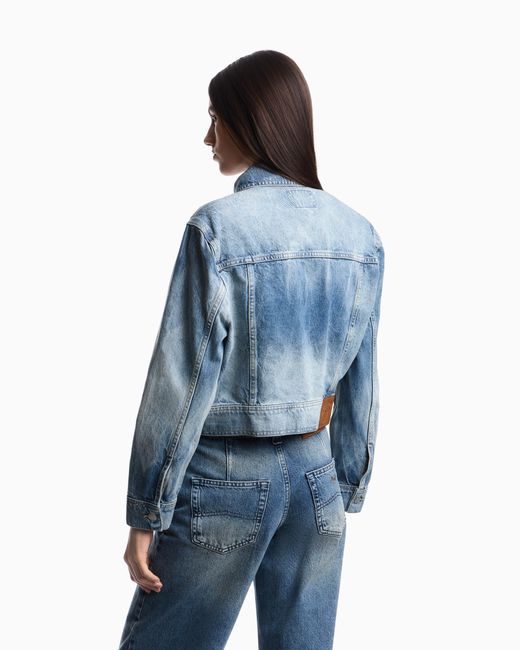 Emporio Armani Blue Armani Jeans Marbled Denim Jacket