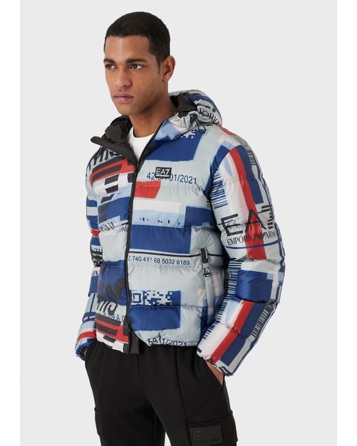 Winter Jackets Puffer Jacket With Hood And All over Print