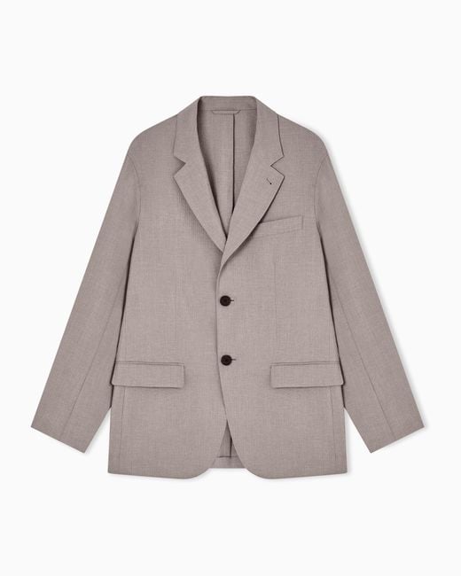Emporio Armani Gray Single-Breasted Jacket for men