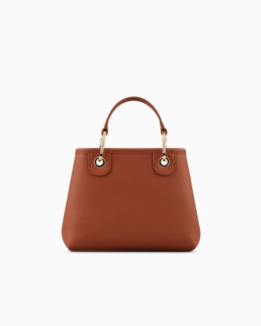 Emporio Armani Brown Kleiner Shopper Myea Mit Hirsch-print