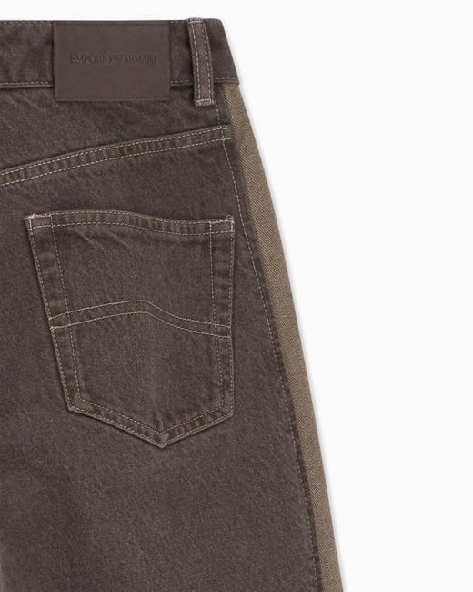 Emporio Armani Green Five-Pocket Wide-Leg Denim Pants With Relaxed Fit
