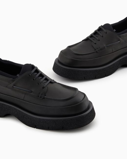 Stringate di Emporio Armani in Black da Uomo