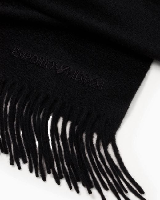 Emporio Armani Black Casentino Cashmere Scarf