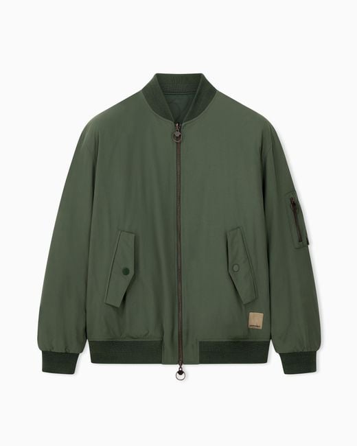 Emporio Armani Green Reversible Bomber Jacket for men