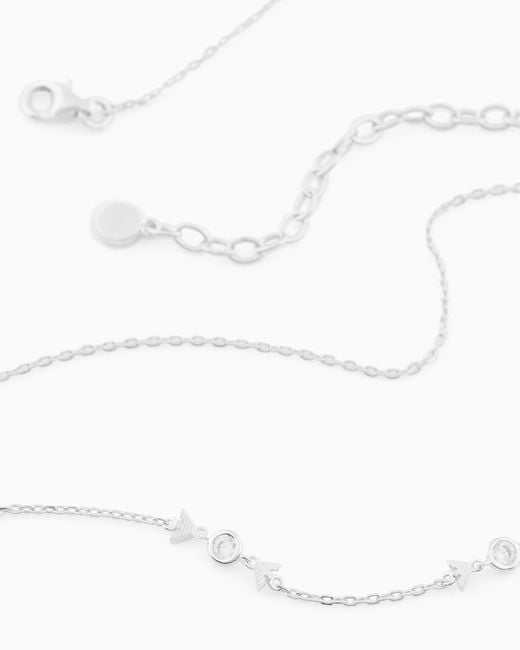 Emporio Armani White Sterling Station Necklace