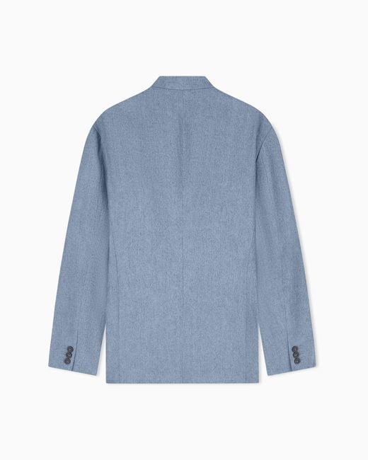 Emporio Armani Blue Icon Jacket With Diagonal Fastening for men